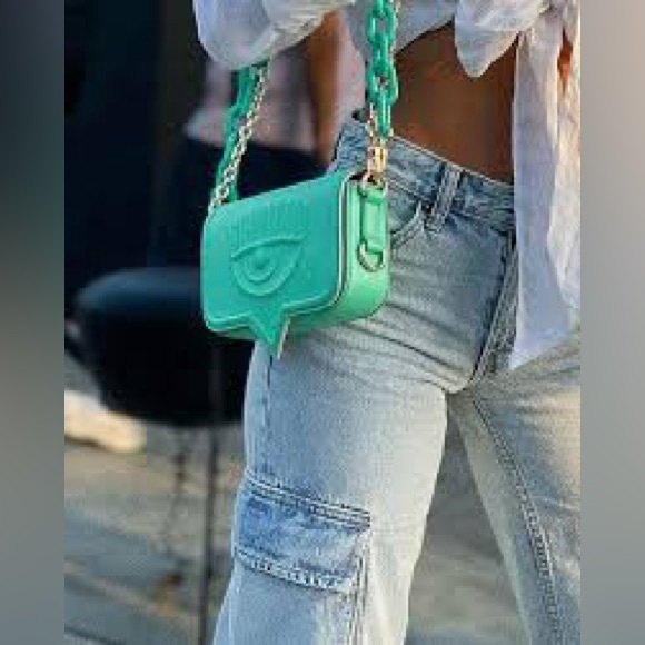 Chiara Ferragni Green Crossbody Bag with Chain Strap - Picture 5 of 6